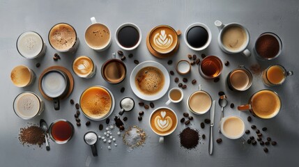 Obraz na płótnie Canvas An Assortment of Coffee Cups