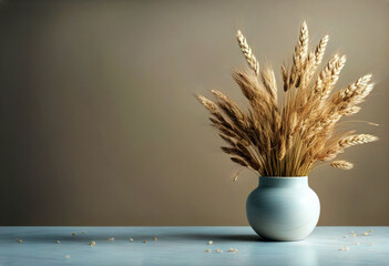 'dry podium background oats white bouquet Marble beige poduim dais racked cosmetic pedestal fashion trendy design abstract texture nature concept display natural stage scene'