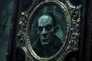 Vampire Lord Portrait in Ornate Frame
