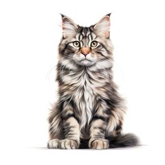 Persian Cat Gray colour on a white background.