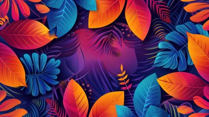 abstract ornamental foliage background with bold colorful elegant decorative elements 