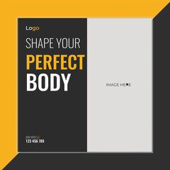 ZYm or workout center opening social media post template design