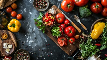 Harvest Feast: Abundance of Fresh Vegetables on a Table