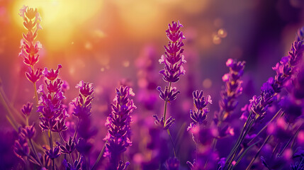 Fresh lavender blossoms in the field.