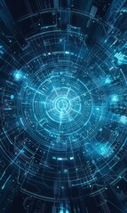 Fototapeta premium digital circuit diagram background with circular abstract graphic elements