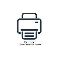 Printer icon isolated on white background for web and mobile apps.