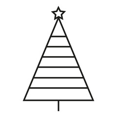 Geometric Christmas tree with star top in line style