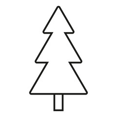 Simplified fir tree line art for holiday design
