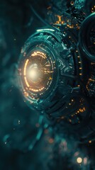 futuristic glowing digital apparatus background