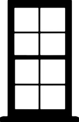  straightforward silhouette of a six-paneled window, great for themes related to residential and commercial building features.