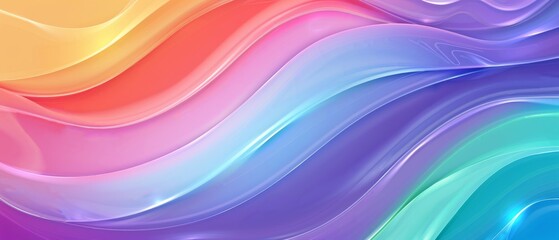 Fototapeta premium Abstract marbled acrylic paint ink painted waves painting texture colorful background banner - Bold colors, rainbow color swirls wave Generative AI