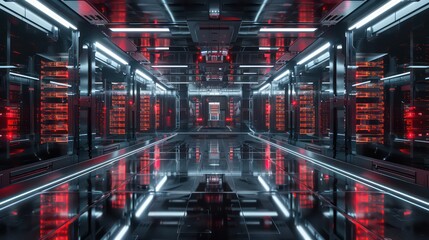 large interior facility with artificial intelligence hardware