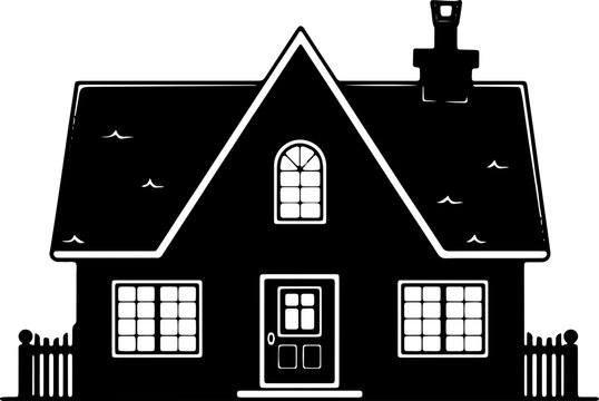 recommend clip art: The silhouette of a traditional A-frame house is ideal for real estate, architecture, and home-themed projects.