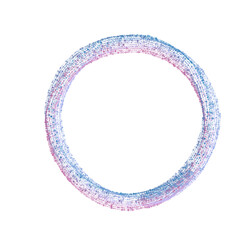 Abstract round transparent frame. Purple ring with hints of pink.