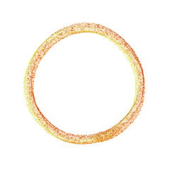 Abstract round transparent frame. Yellow orange fire ring