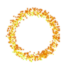 Abstract round transparent frame. Yellow orange fire ring