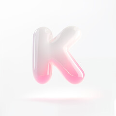 Obraz premium 3d bold glance letter K floating on the white background