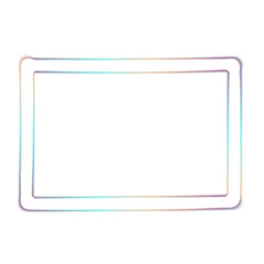 Neon rectangular square frame, white brightly glowing