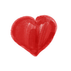 The heart is an illustration, a symbol of love. Watercolor red heart.