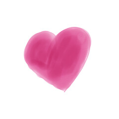 The heart is an illustration, a symbol of love.Watercolor pink heart.