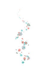 Swirl of colorful snowflakes, element for a holiday card