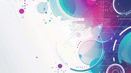 Fototapeta premium digital smart technology abstract wallpaper with simple and high-tech one-sided graphics on a white background