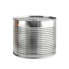 Silver Tin Can on White Background. Generative AI