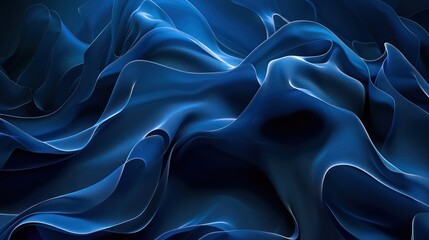 Obraz premium abstract dark blue futuristic silky waves wallpaper