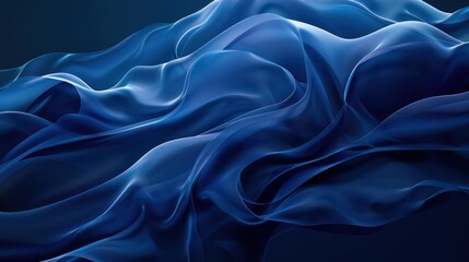 Obraz premium abstract dark blue futuristic silky waves wallpaper