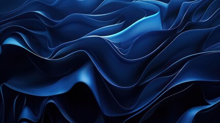 Obraz premium abstract dark blue futuristic silky waves wallpaper