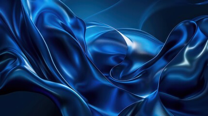 Fototapeta premium abstract dark blue futuristic silky waves wallpaper