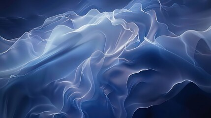 Obraz premium abstract dark blue futuristic silky waves wallpaper