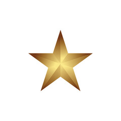 Vector star realistic metallic golden isolated yellow
