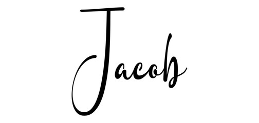 Jacob - black color - name written - ideal for websites, presentations, greetings, banners, cards, t-shirt, sweatshirt, prints, cricut, silhouette, sublimation, tag - obrazy, fototapety, plakaty