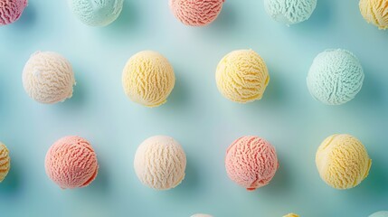 ice cream scoops wallpaper background, very colorful and professional