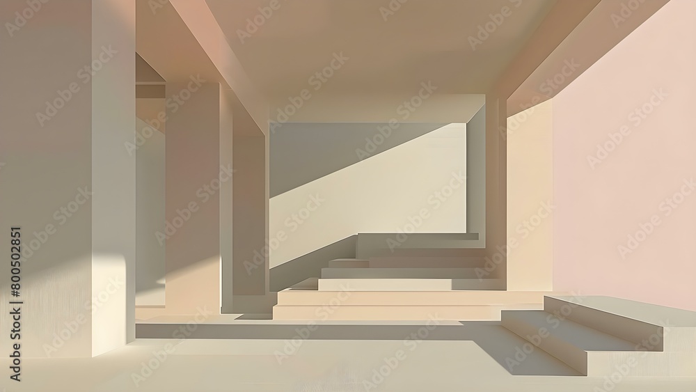 Poster abstract white gradient background with empty room feel 3d rendering . concept 3d rendering, white g