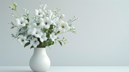 elegance of artificial flowers in a modern vase, perfectly arranged and isolated on a white background to highlight their realism and grace.