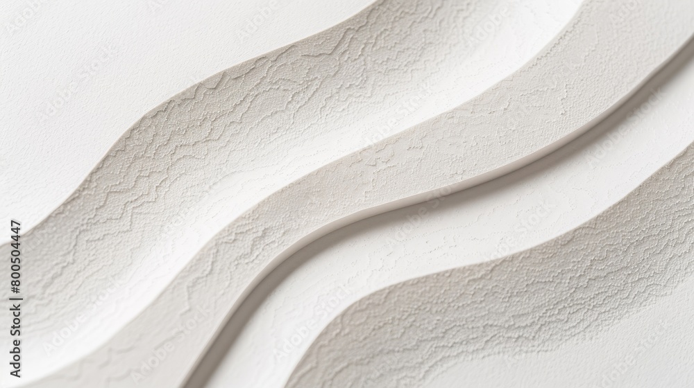Leinwandbilder White abstract waves wave papercut overlapping 3d soft pastel paper texture background banner for presentation design or business illustration ..