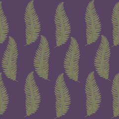 Floral seamless forest pattern on a purple background for fabric and print design.