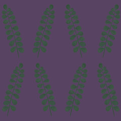 Floral seamless forest pattern on a purple background for fabric and print design.