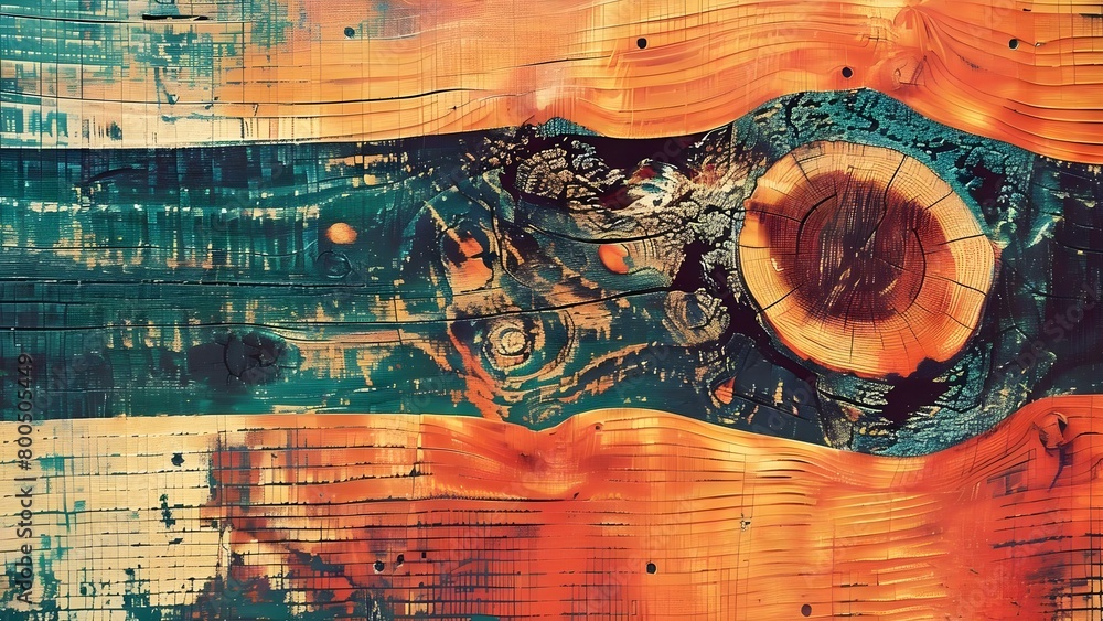 Poster detailed macro shot of textured wood grain showcasing rich patterns and depth . concept macro photog