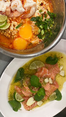 Jeh O Chula, michelin star restaurant in Bangkok, Thailand. famous tom yum or tom yam, Thai sour soup with shrimp