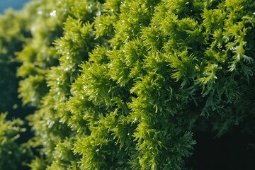 Fototapeta premium Illuminated Greens: Sunlit Moss in a Serene Atmosphere