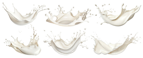 Naklejka premium Set of milk or cream splashes, cut out