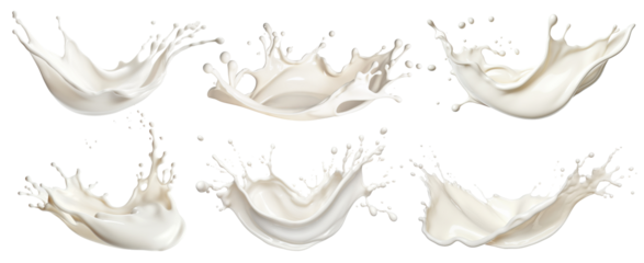 Set of milk or cream splashes, cut out