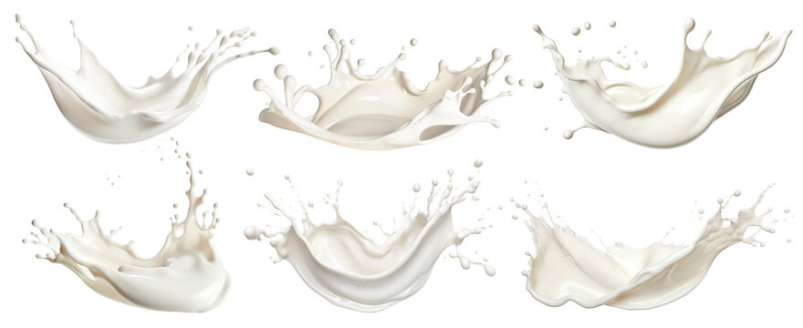 Set of milk or cream splashes, cut out