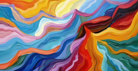 abstract artistic wallpaper with colorful field painted patterns with bold brush strokes