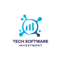 Fototapeta premium Tech Software Investment, Digital charts flat linear long shadow logo icon. Analysis. Statistics. Vector line symbol Pro Vector. 