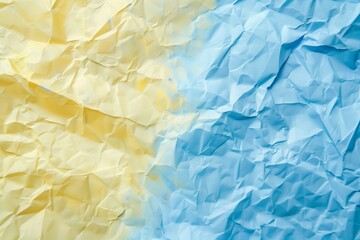 Blue and yellow pastel paper blend harmoniously to create a soft and soothing background