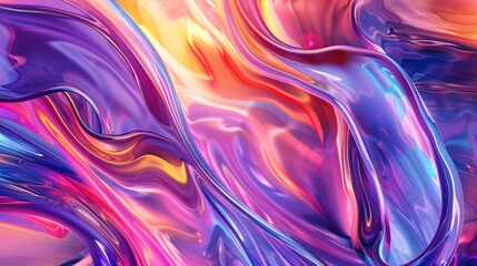 Fototapeta premium Vibrant abstract fluid art in purple, orange, and blue